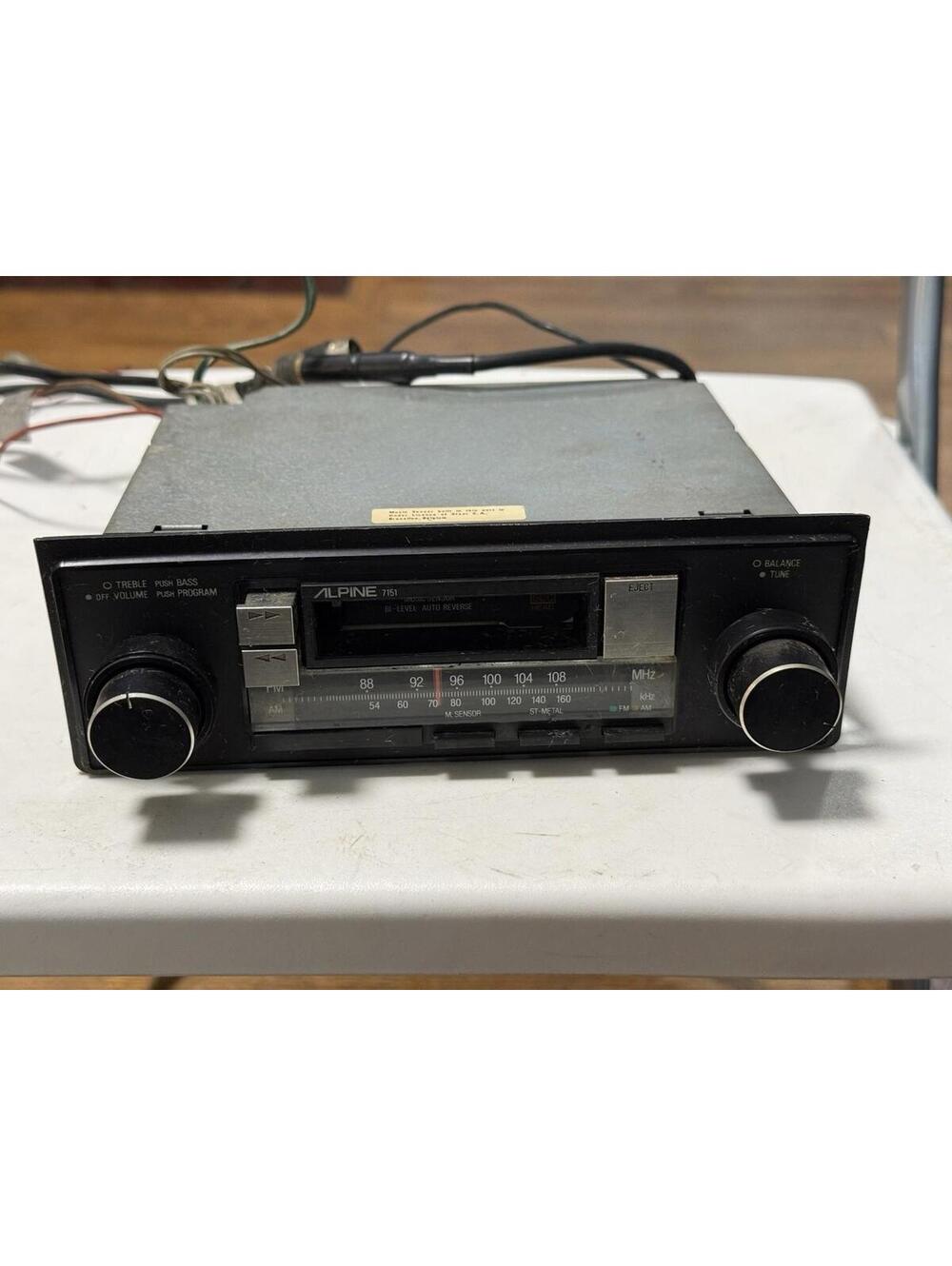 Alpine Car Stereo Cassette Am-fm Radio Vintage  Untested
